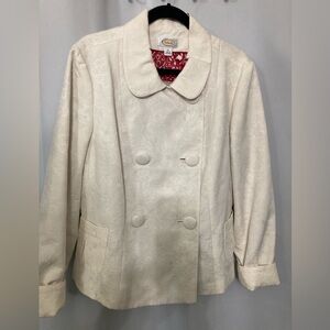 TALBOTS Off White BROCADE Jacket NWOT  FLAWLESS